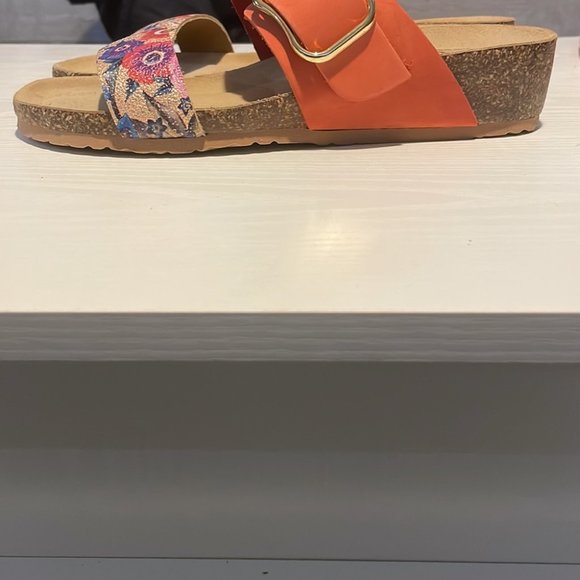 Bos & Co - LAPO in Mandarin made in Italy arch support  cork sandal wedge sz 10 - Picture 8 of 10